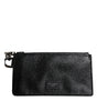 Portefeuille porte-cartes Dolce &amp; Gabbana en cuir de veau noir avec logo DG