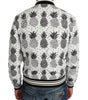 Dolce & Gabbana White Black Pineapple Bomber Coat Jacket