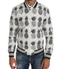 Dolce & Gabbana White Black Pineapple Bomber Coat Jacket