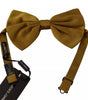 Dolce & Gabbana Yellow Mustard 100% Silk Butterfly Bow Tie Men