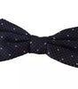 Dolce & Gabbana Blue Patterned Silk Adjustable Neck Bow Tie Men