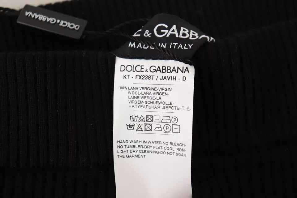 Dolce &amp; Gabbana Black High Waist Stretch Pants Tights