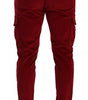 Dolce & Gabbana Red Corduroy Cotton Cargo Skinny Pants