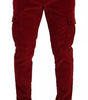 Dolce & Gabbana Red Corduroy Cotton Cargo Skinny Pants