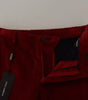 Dolce & Gabbana Red Corduroy Cotton Cargo Skinny Pants
