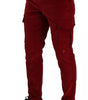 Dolce & Gabbana Red Corduroy Cotton Cargo Skinny Pants