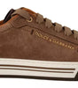 Dolce & Gabbana Brown Suede Logo Low Top Sneakers Men Shoes