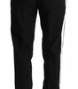 Dolce &amp; Gabbana Black White Stripes Wool Tapered Pants
