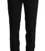 Dolce &amp; Gabbana Black White Stripes Wool Tapered Pants