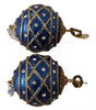Dolce &amp; Gabbana Gold Brass Blue Christmas Ball Crystal Hook Jewelry Earrings