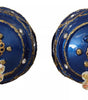 Dolce &amp; Gabbana Gold Brass Blue Christmas Ball Crystal Hook Jewelry Earrings
