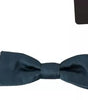 Dolce & Gabbana Blue 100% Silk Adjustable Neck Bow Tie Mens