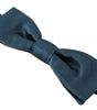 Dolce & Gabbana Blue 100% Silk Adjustable Neck Bow Tie Mens