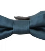 Dolce & Gabbana Blue 100% Silk Adjustable Neck Bow Tie Mens