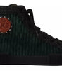 Dolce & Gabbana Green Corduroy High Tops Sneakers Mens Casual Shoes