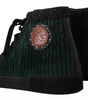 Dolce & Gabbana Green Corduroy High Tops Sneakers Mens Casual Shoes