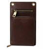 Dolce & Gabbana Brown Calf Leather Zip Logo Shoulder Neck Strap Wallet