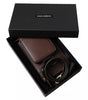 Dolce & Gabbana Brown Calf Leather Zip Logo Shoulder Neck Strap Wallet