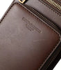 Dolce & Gabbana Brown Calf Leather Zip Logo Shoulder Neck Strap Wallet