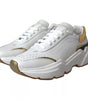 Dolce & Gabbana White Gold DAYMASTER Leather Sneakers Men Shoes