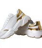 Dolce & Gabbana White Gold DAYMASTER Leather Sneakers Men Shoes