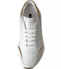 Dolce & Gabbana White Gold DAYMASTER Leather Sneakers Men Shoes