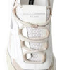 Dolce & Gabbana White Beige Leather Sport DAYMASTER Shoes Sneakers