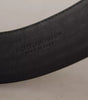 Dolce & Gabbana Black Wide Embossed Leather Gold Metal Buckle Belt