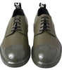 Dolce & Gabbana Green Leather Rubber Sole Dress Shoes