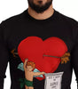 Dolce & Gabbana Black Cupid Print Hoodie Sweatshirt Sweater
