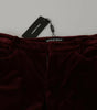 Dolce &amp; Gabbana Bordeaux Velvet Stretch Slim Fit Pants