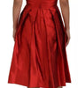 Dolce & Gabbana Red A-line Pleated Midi Satin Silk Dress
