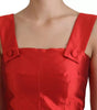 Dolce & Gabbana Red A-line Pleated Midi Satin Silk Dress