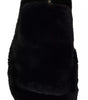 Dolce &amp; Gabbana Black Polyester Faux Fur Mens Flats Sandals Shoes