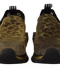 Dolce & Gabbana Gold Glitter Leopard Sorrento Sneakers Shoes