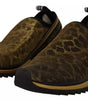 Dolce & Gabbana Gold Glitter Leopard Sorrento Sneakers Shoes
