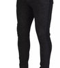 Dolce & Gabbana Gray Chevron Viscose Skinny Pants