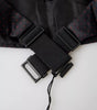 Dolce & Gabbana Black Silk Dotted Waist Tuxedo Belt Cummerbund