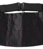 Dolce & Gabbana Black Silk Dotted Waist Tuxedo Belt Cummerbund