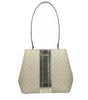 Michael Kors Medium Pratt Bucket Shoulder Bag Purse Pale Gold/Cream
