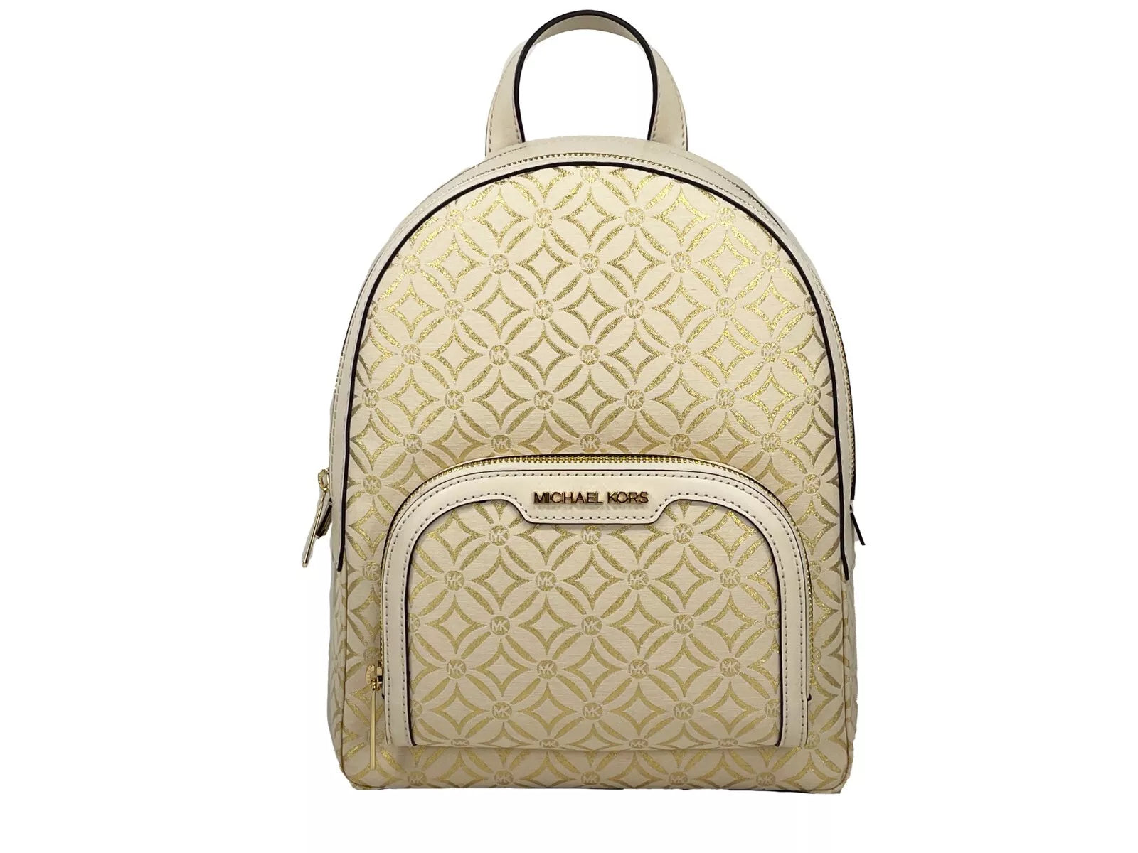 Sac à dos Michael Kors Jaycee Medium avec poche zippée Crème/doré