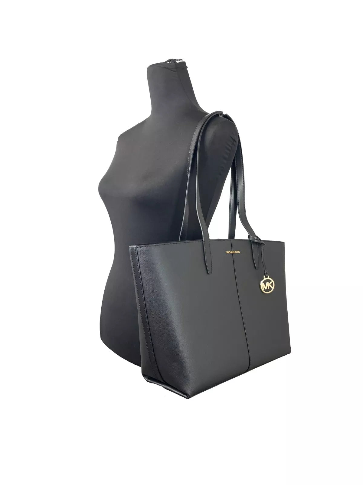 Sac fourre-tout Michael Kors de taille moyenne avec fermeture éclair sur le dessus, noir