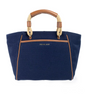 Petit sac fourre-tout à bandoulière en toile de coton bleu marine Michael Kors Talia