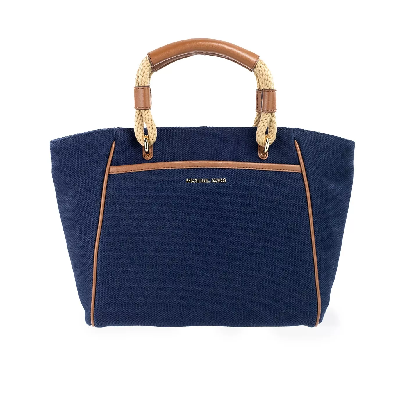 Petit sac fourre-tout à bandoulière en toile de coton bleu marine Michael Kors Talia