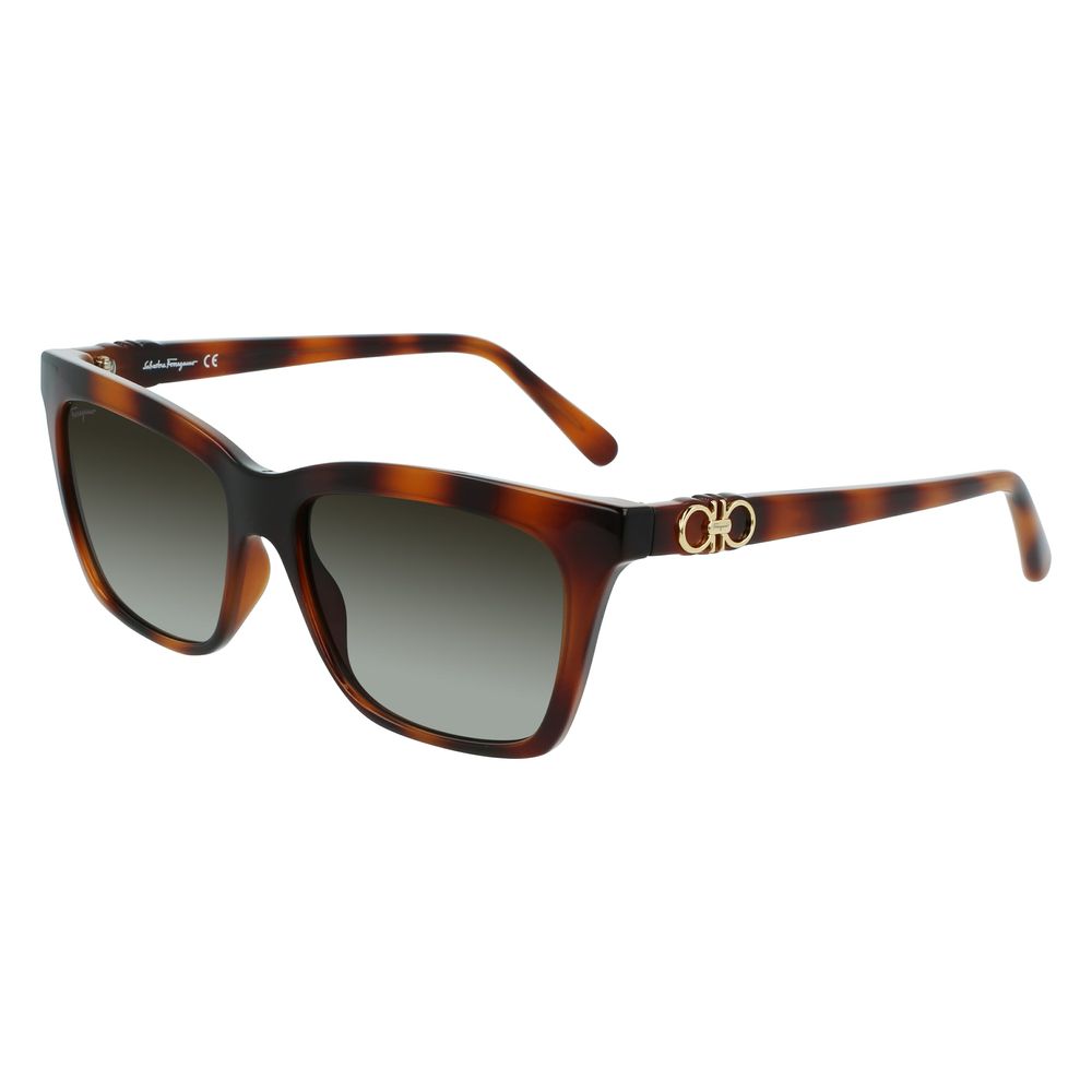 Lunettes de soleil injectées marron Ferragamo