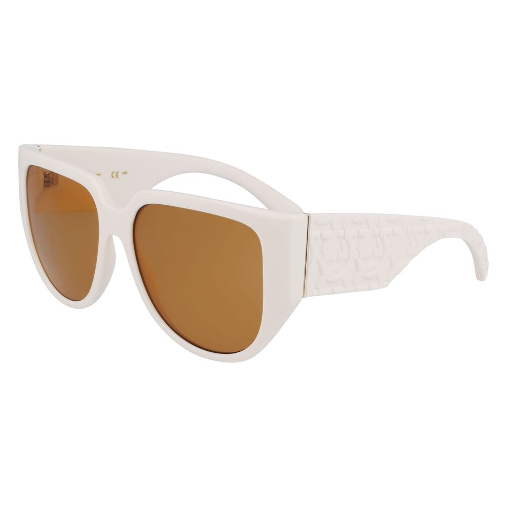 Lunettes de soleil blanches Ferragamo Bio Injected