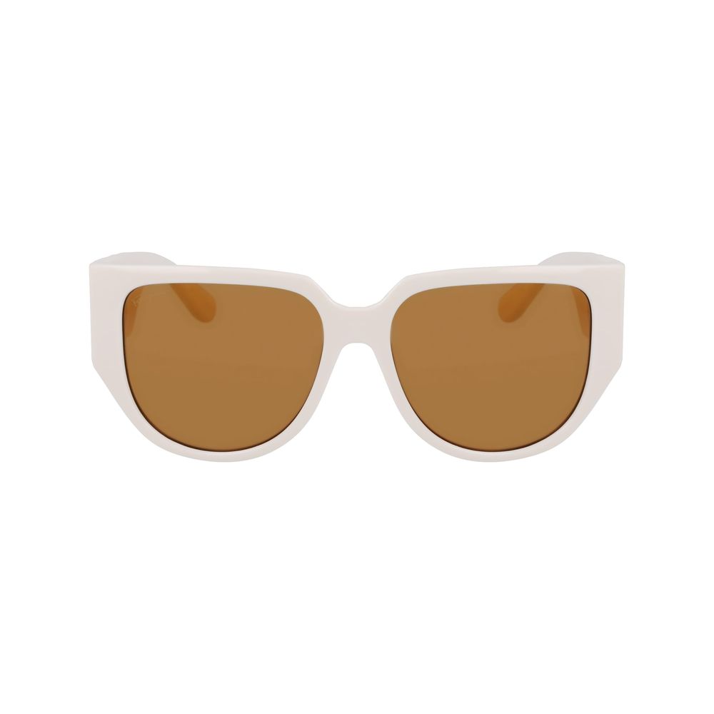 Lunettes de soleil blanches Ferragamo Bio Injected