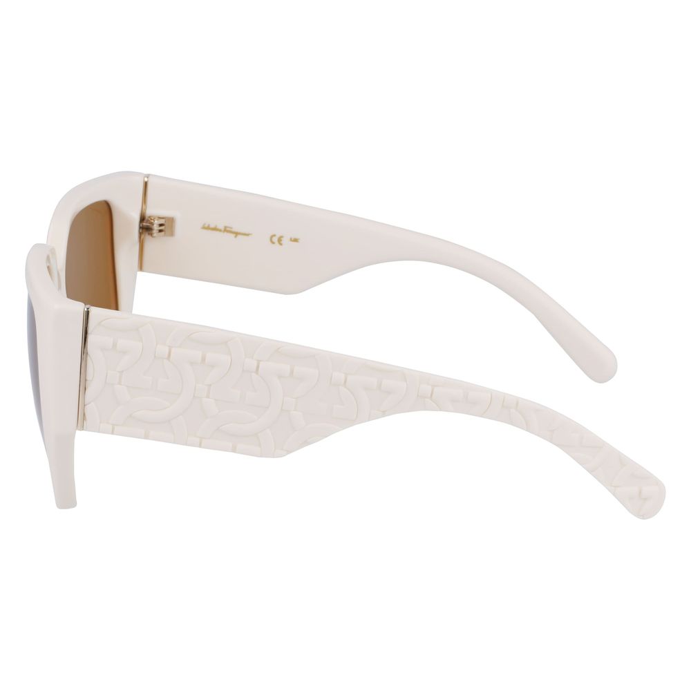 Lunettes de soleil blanches Ferragamo Bio Injected