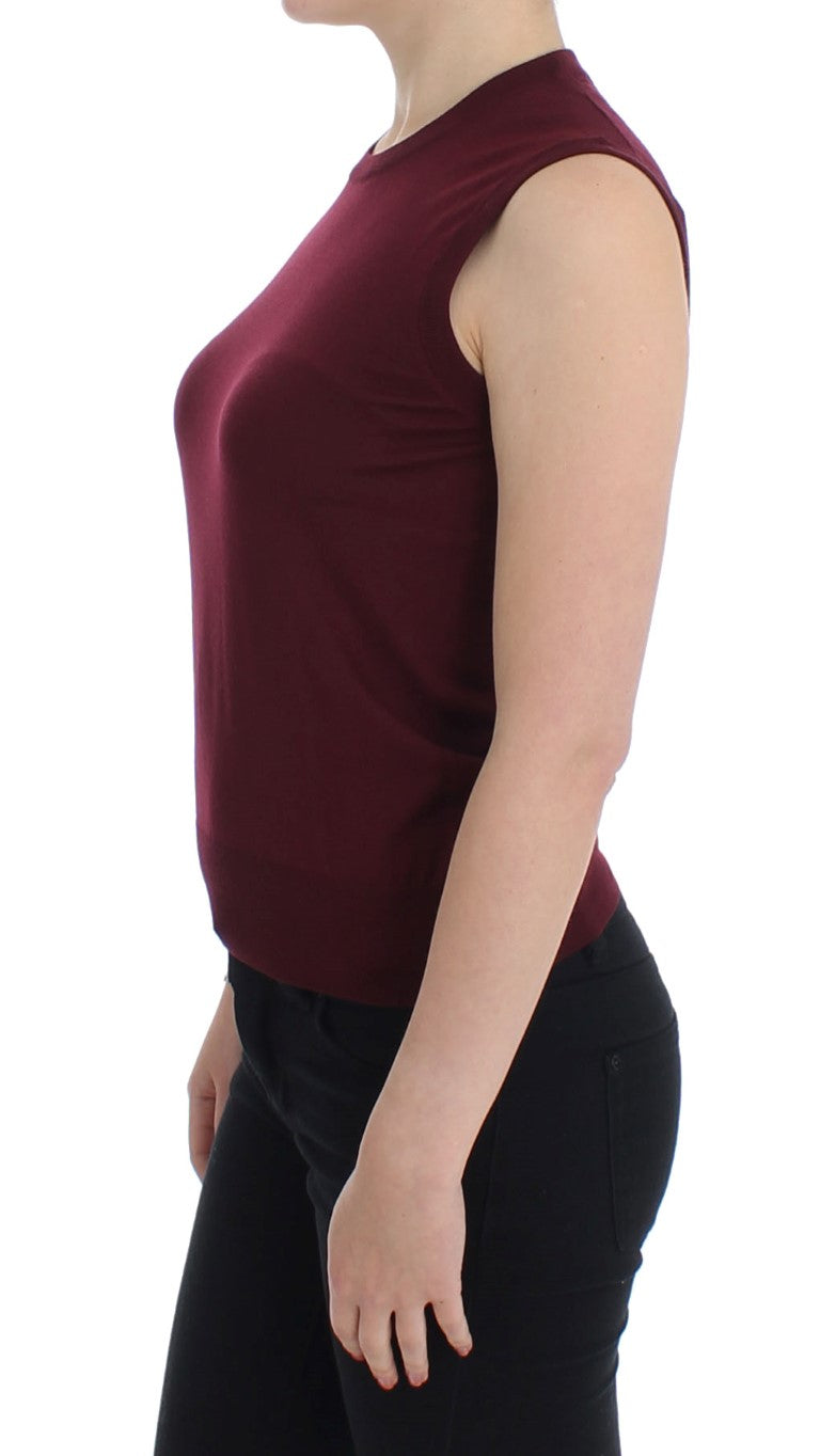 Dolce &amp; Gabbana Élégant gilet sans manches en laine rouge