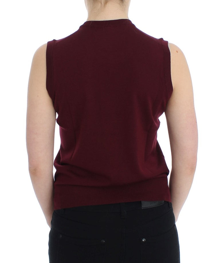 Dolce &amp; Gabbana Élégant gilet sans manches en laine rouge